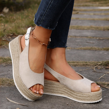 Fish-mouth Wedge Sandals Summer 2026 New Style