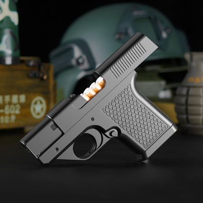 Gun-type Windproof Gas Lighters Cigarette Case