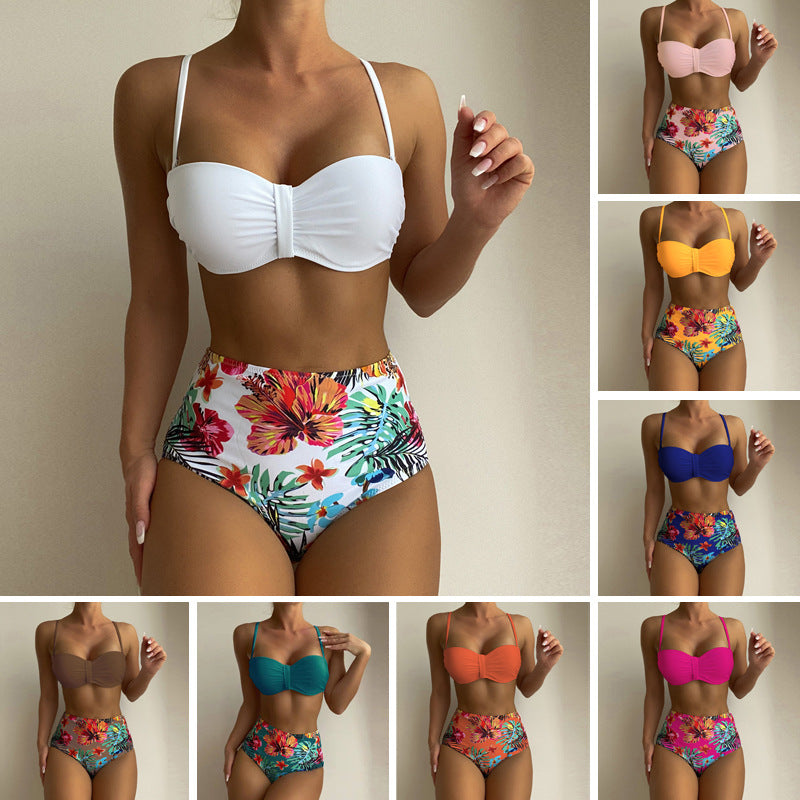 Women's Floral Print Spaghetti Strap 2 Piece Bikini Bathing Suit