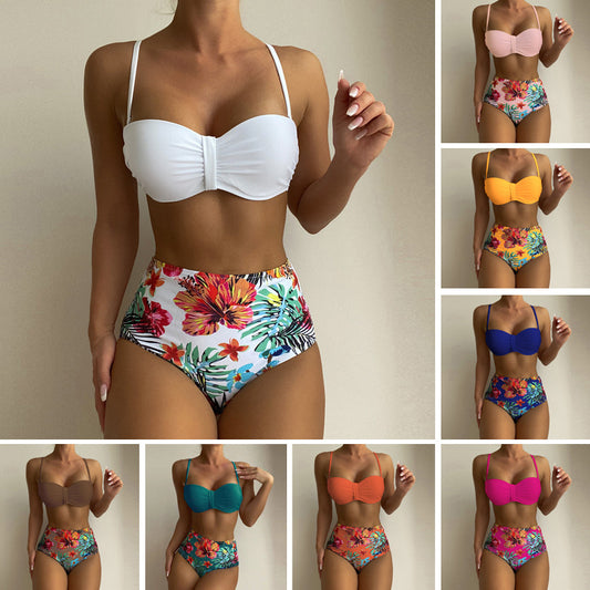 Women's Floral Print Spaghetti Strap 2 Piece Bikini Bathing Suit
